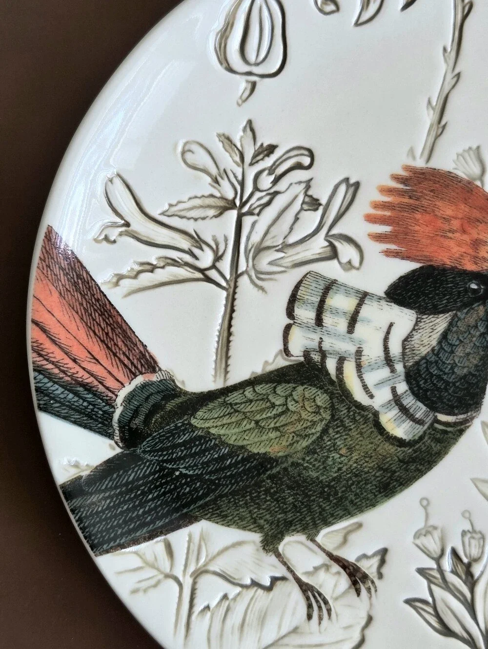 Pottery Barn Tufted Coquette Bird Salad Plate Discontinued Replacement Plate